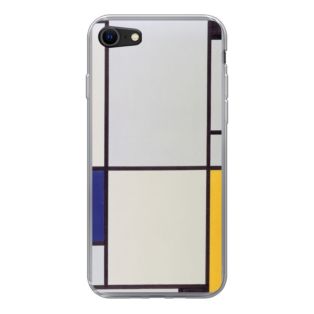MuchoWow Handyhülle Schutzhülle Hülle für iPhone 7 Tableau I - Piet Mondrian Silikon Softcase Handy Hülle - Kartenhalter