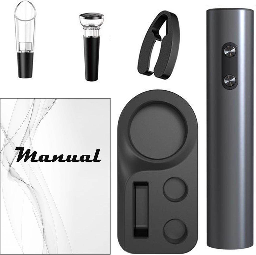 Elektrischer Weinöffner, automatischer Korkenzieher, wiederaufladbarer Weinspender, Folienschneider, Vakuumverschluss, effizientes Flaschenöffner...