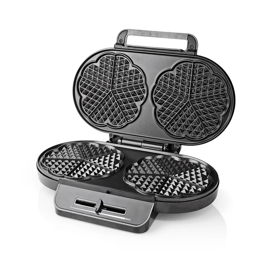 Gaufrier Nedis KAWP110FBK 1000W Noir avec Plaques Antiadhésives 14cm