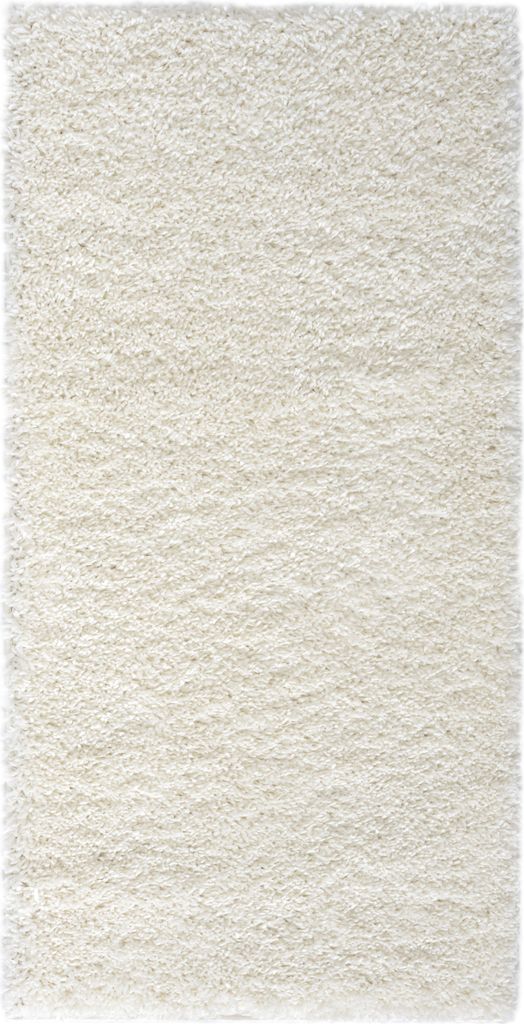 MY-RUG Teppich, Hochflorteppich Shaggy Star, 140x70, Weiß, leicht glänzend, extra flauschig, Rechteckig