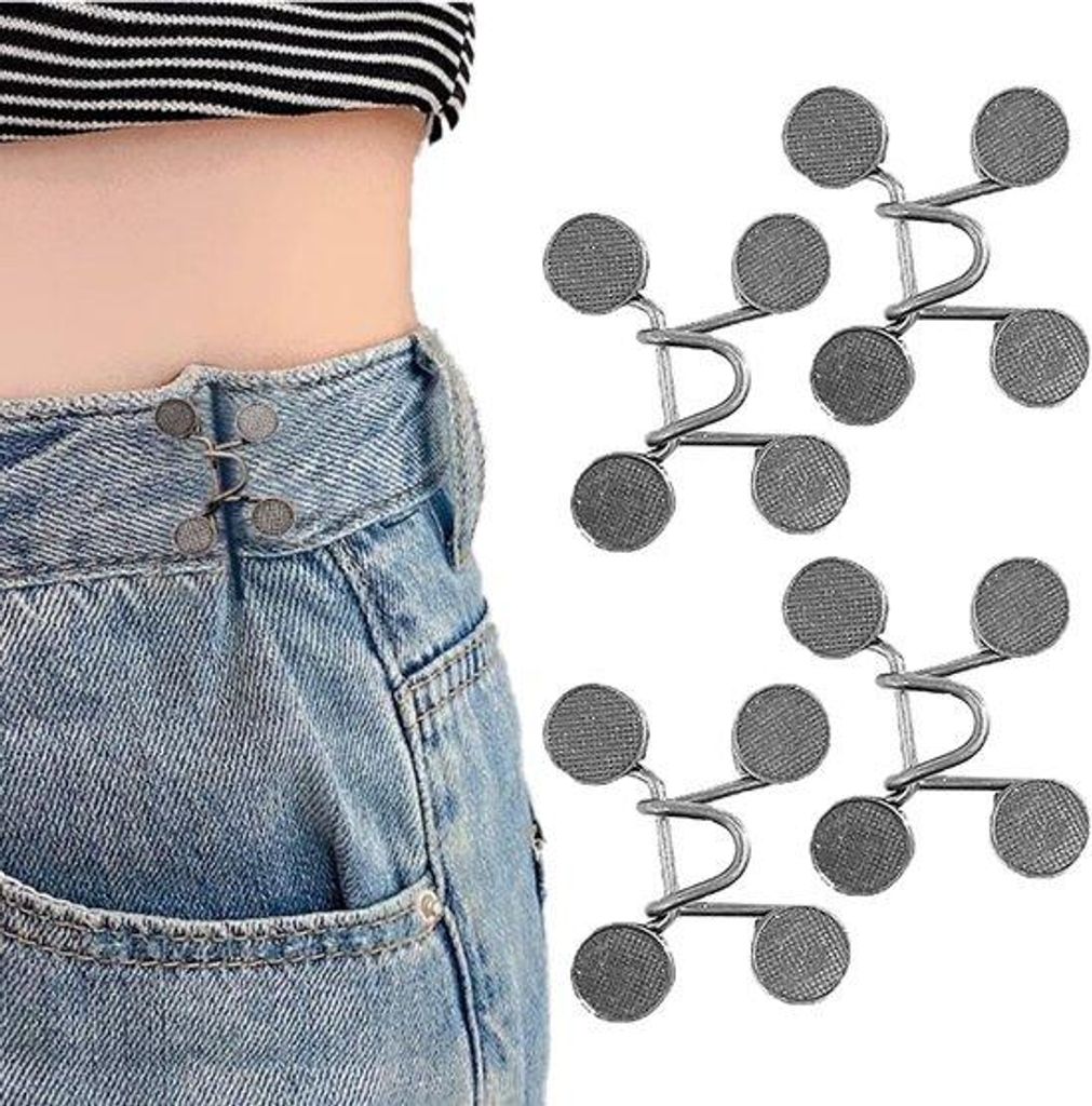 Jeans-Stretch-Clip, 4-teilig, Bronze, mit Knöpfen