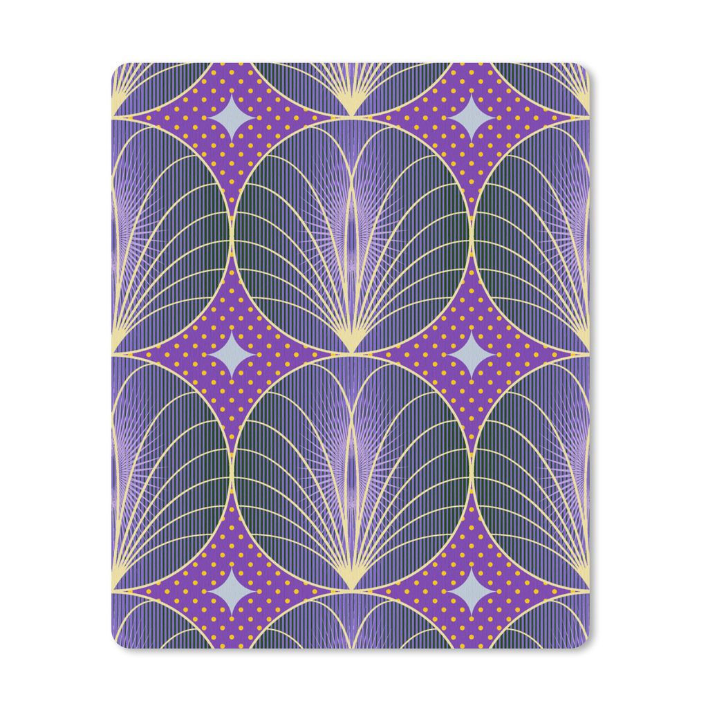 MuchoWow Mauspad Mousepad Muster - Kreis - Lila - Jahre 20s 19x23 cm - Mousepads - Maus Mat - Pad - Mausunterlage - Mauspads - Spielen