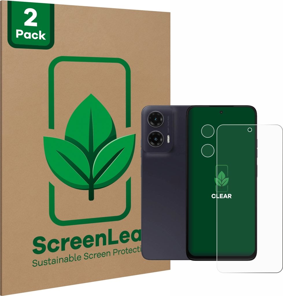 2x ScreenLeaf Schutzfolie für Motorola Moto G35 (Display+Kamera) nachhaltiger Displayschutz Display Schutz Folie Klar Transparent