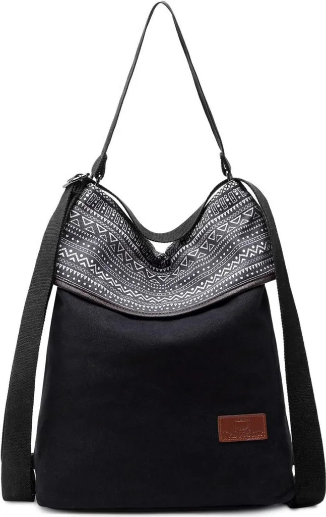 Grand Sac Cabas en Toile pour Femme Style Besace Vintage Multi-usages