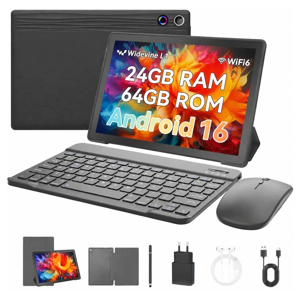 Tablet 10,1 palca, Android 16, 24 GB + 64 GB, batéria 6000 Obrázok produktu 