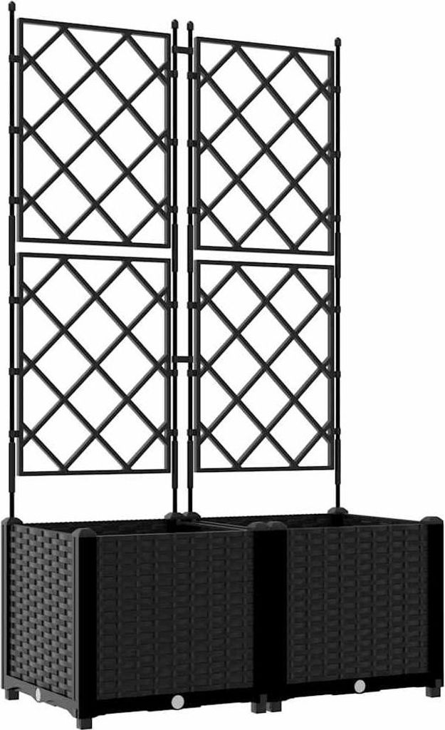 Garten-Pflanzgefäß 2 pcs Schwarz 80 x 40 x 143 cm Kunststoff