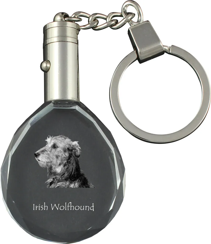 Ciondolo Irish Wolfhound Art-Dog in Cristallo con Foto - Regalo Unico