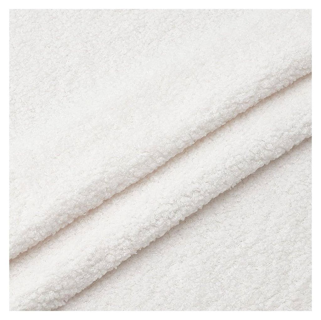 0,9 m Teddybärstoff für Plüschtiere, 1,6 m breit, weiß, gestrickter Polyesterplüschstoff mit kleinen Locken für Nähprojekte, Plüschmäntel ...