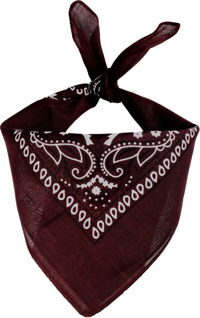 Paisley-Bandana 02, dunkelbraun-weiß, quadratisch