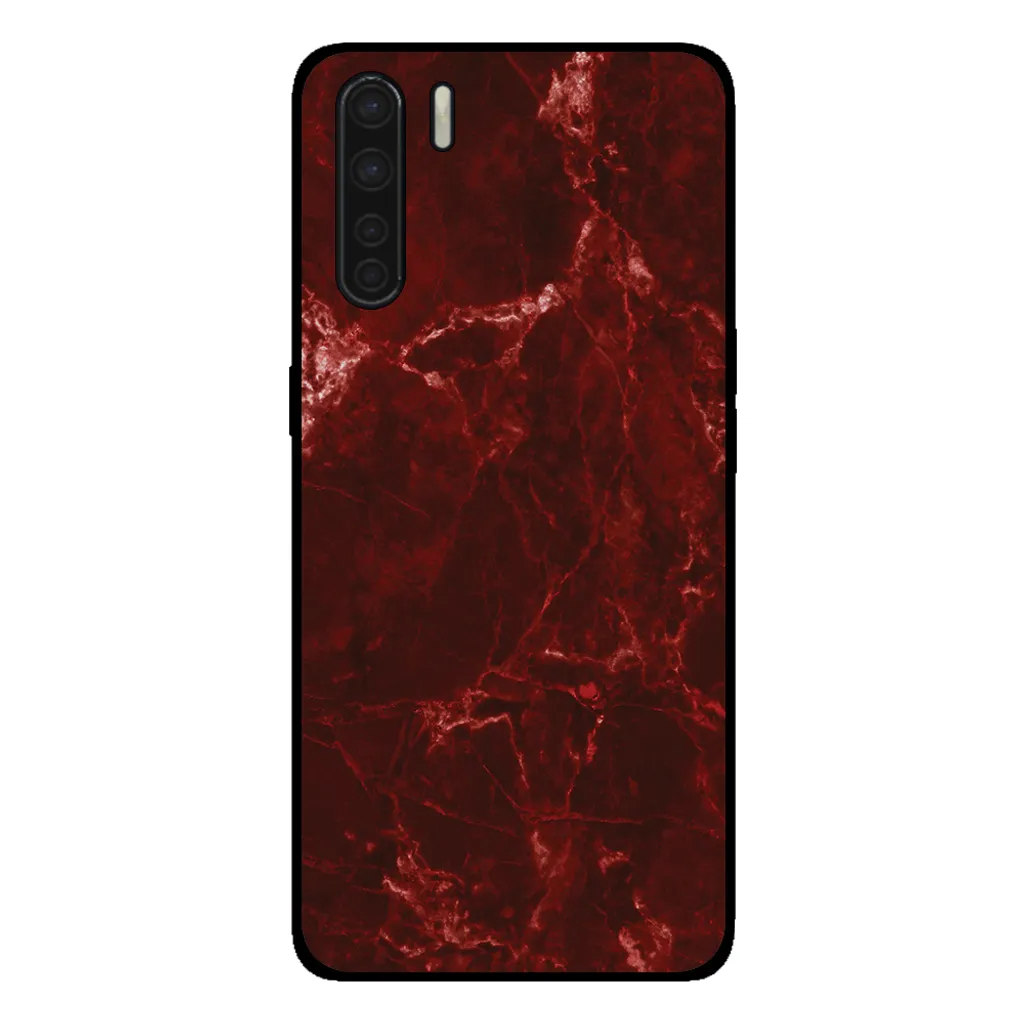 Custodia OPPO A91 Smartphonica Marmo Rosso | TPU Flessibile Rinforzato