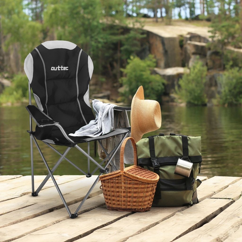 Outtec Campingstuhl Angelstuhl, Klappstuhl, Faltbar Stuhl