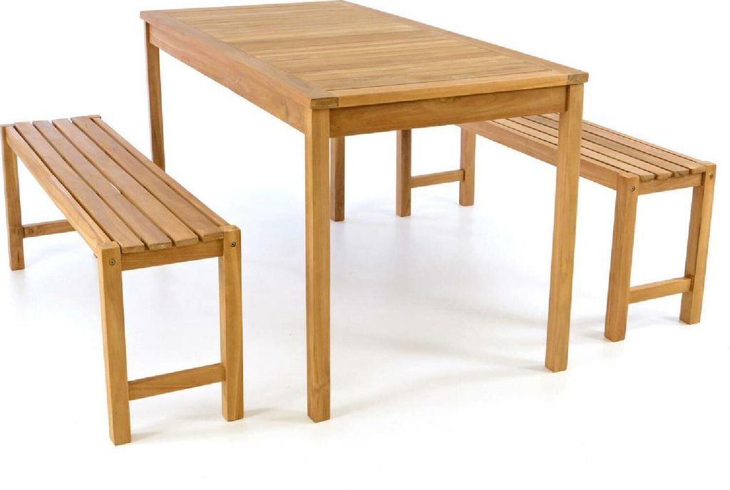 VCM 3-tlg. Gartenmöbelset | Sitzgruppe natur | Garten-Set | Produktbild 