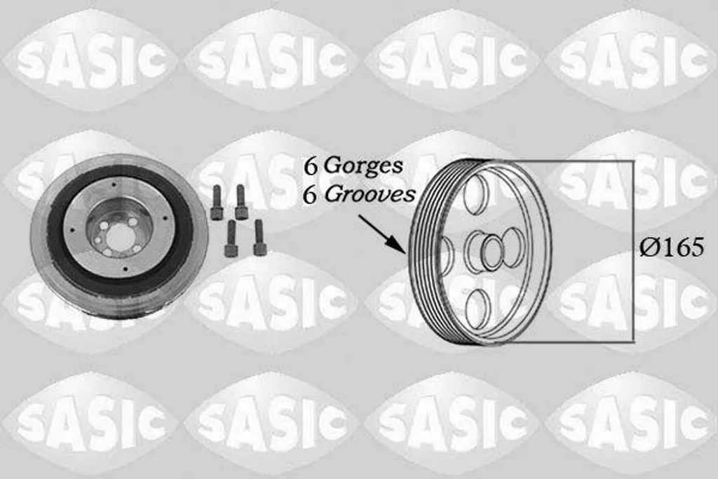 Poulie Kurbelwelle SASIC 9001813 pour Fiat 500L et Alfa Romeo 147