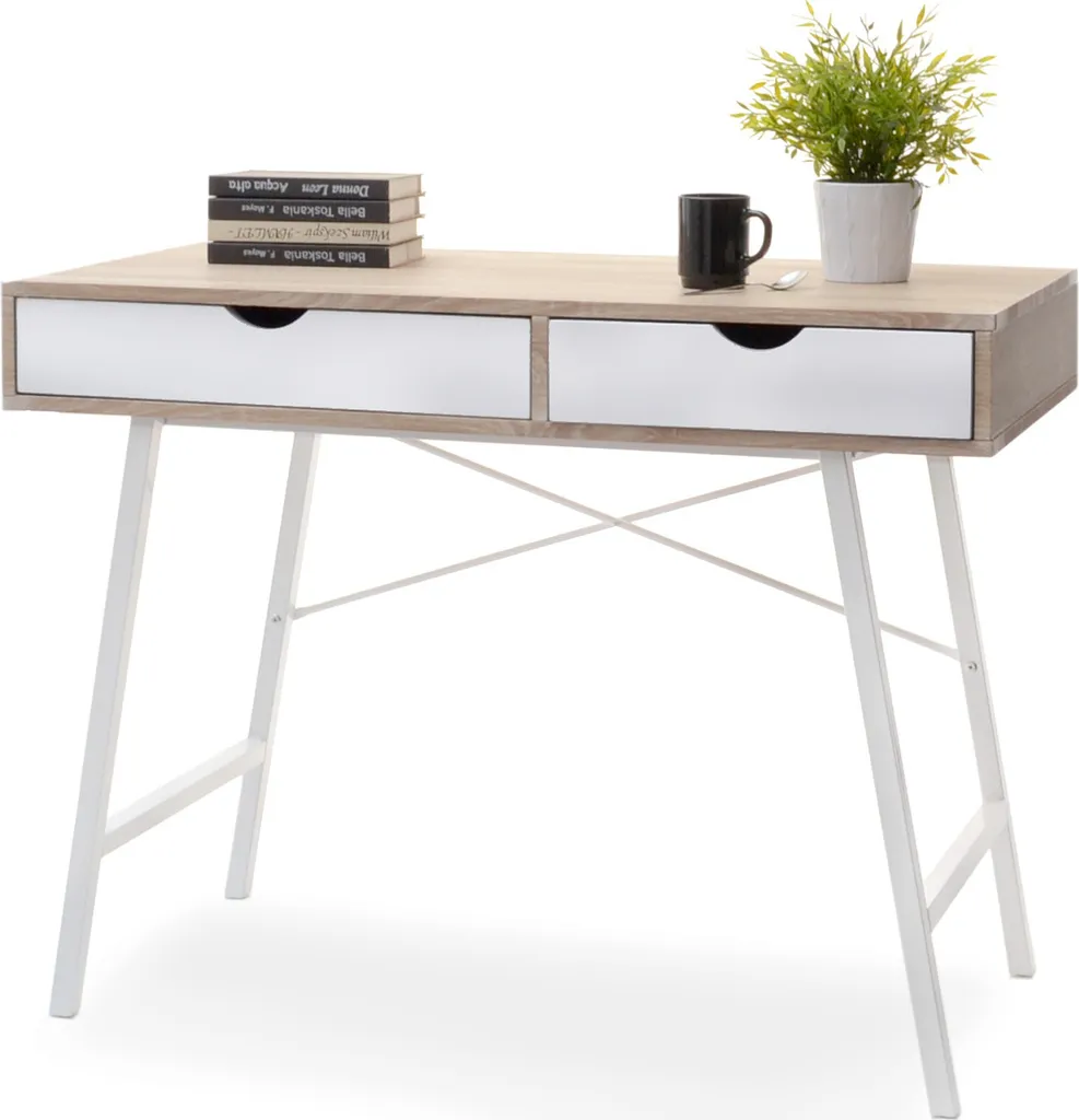 Bureau de rangement SAYER blanc et chêne Sonoma pour bureau bien ordonné