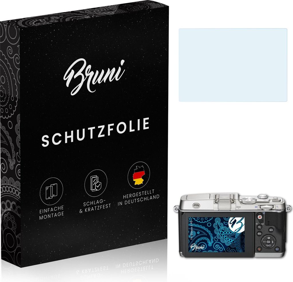 Bruni Basics-Clear 2x Schutzfolie kompatibel mit Olympus E-P5 Folie