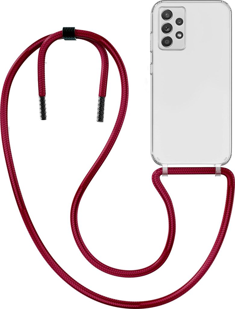 Handykette für Samsung Galaxy A52 4G | 5G | A52s - Handyhülle mit Schnur Cover in Weinrot
