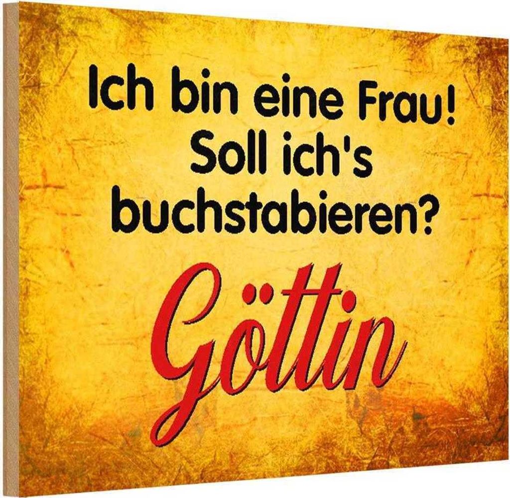 vianmo Holzschild 20x30 cm ich bin Frau Göttin Männer Frauen