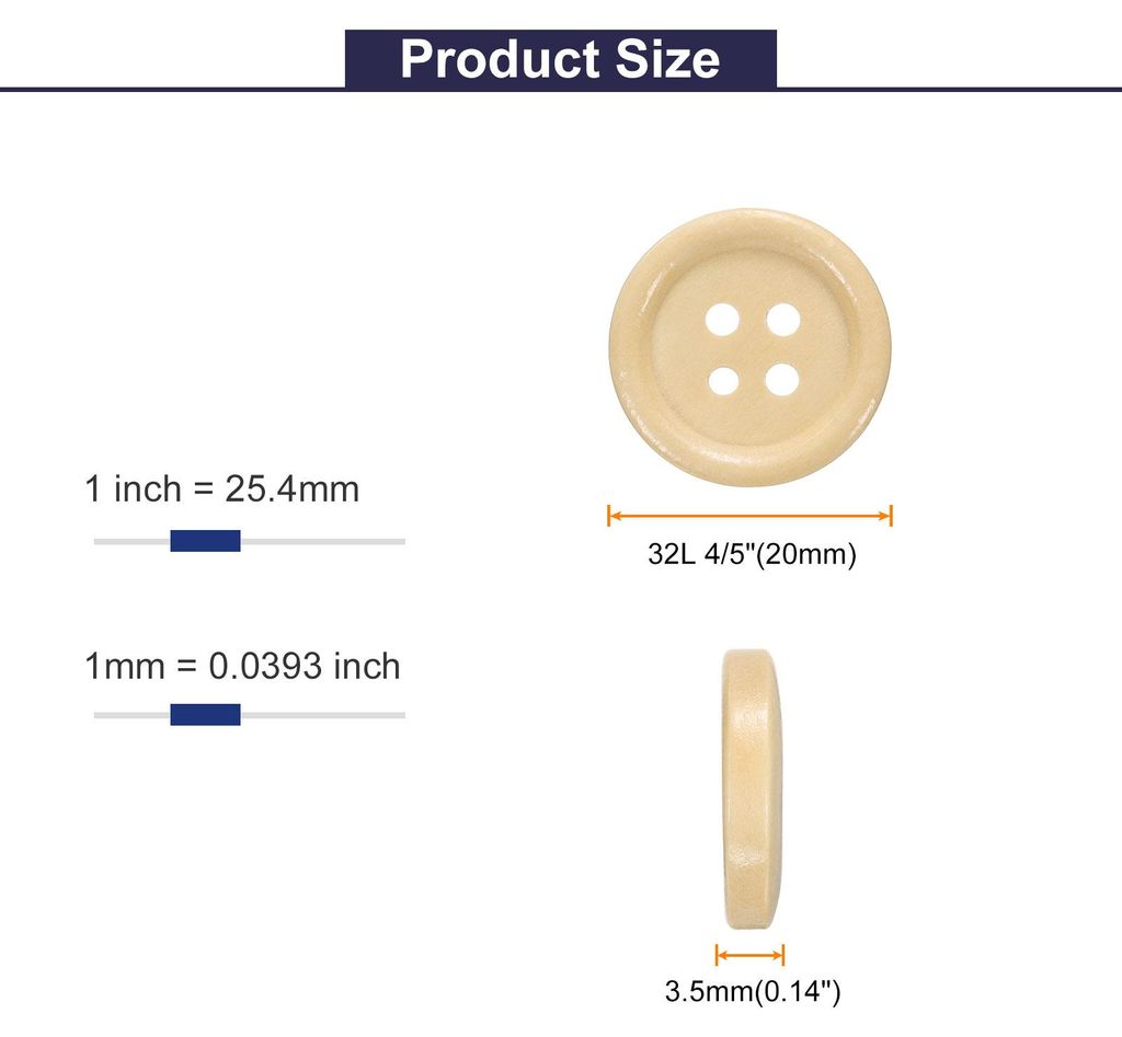 10 Stš¹ck Kn?pfe Holz 20 mm Runde Holzkn?pfe, 4 L?cher Vintage H?lzerne N?hkn?pfe zum Ann?hen Basteln Dekorationen DIY Handwerk Gestalten Kleidun...