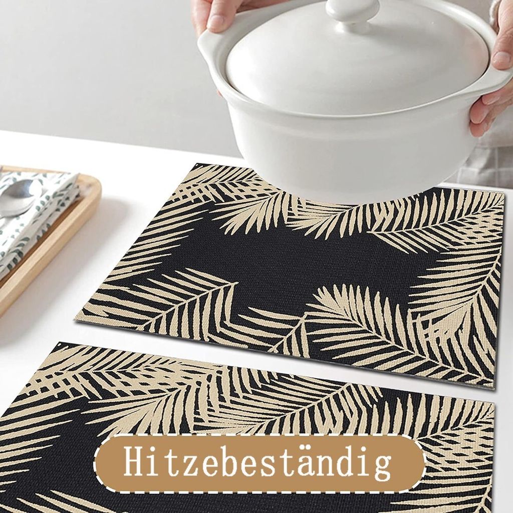 Satz von 6 Tischsets Schwarzes Tischset 30 * 45 cm Produktbild 4