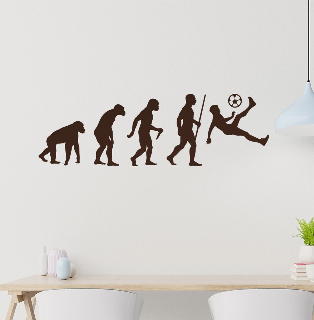Evolution Fussballer Spieler Wandtattoo Wandaufkleber Wall Sticker - Dekoration, Küche, Wohnzimmer, Schlafzimmer, Badezimmer