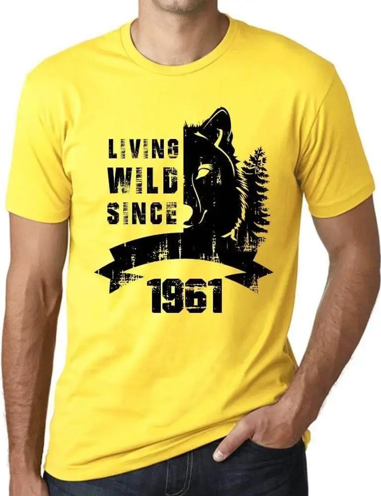 Herren Grafik T-Shirt Wildes Leben seit 1961 – Living Wild Since 1961 – Geschenk 63. Geburtstag Jahrestag 63 Jahre Jubiläum 63 Jährige Mann J...