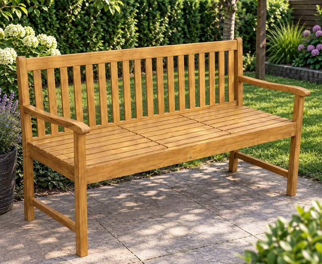 Gartenbank mit Tisch aus Akazienholz Produktbild 
