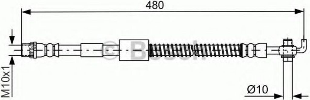 BOSCH 1 987 481 687 Bremsschlauch Vorne Rechts passend für PEUGEOT 308 I Schrägheck (4A, 4C) 308 CC (4B) für CITROËN C4 II (B7) für DS