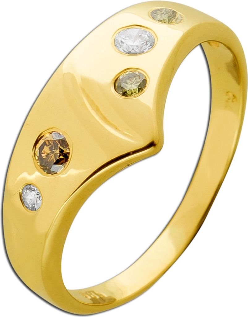 Diamantring Gold 585 14K fancy Diamanten Antikschmuck 17