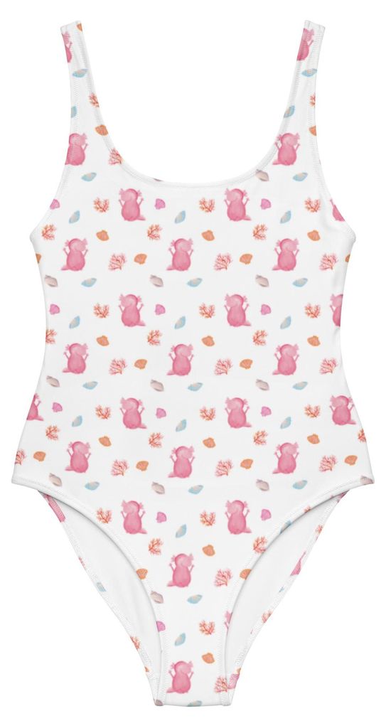 Mr. & Mrs. Panda Badeanzug Axolotl Hurra Größe XS - Weiß - Geschenk, Lurch, Swimsuit, Motivation, Damen-Einteiler, Schwimmanzug, Badebekleidung,...