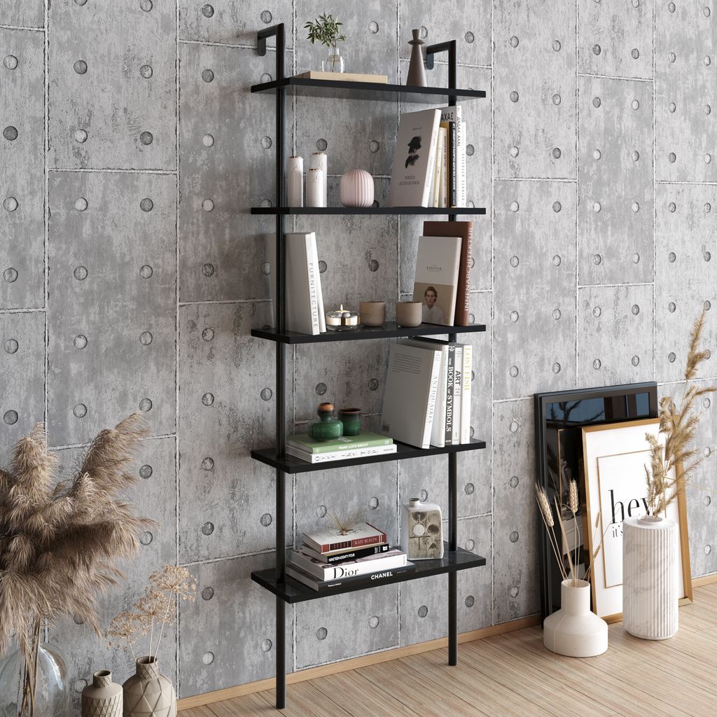 Étagère à échelle Decorotika Paula avec pieds métalliques, Image du produit 