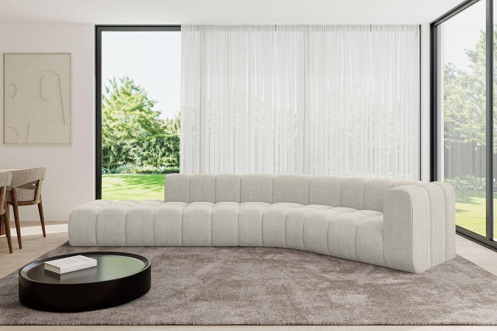 ALTDECOR Modulares Sofa Ecksofa in L-Form - Tilmo-L1 - 399x194x70 cm Cremeweiß - Corner modular Sofa Eckcouch Couch Wohnlandschaft Cauchsofa Boden...
