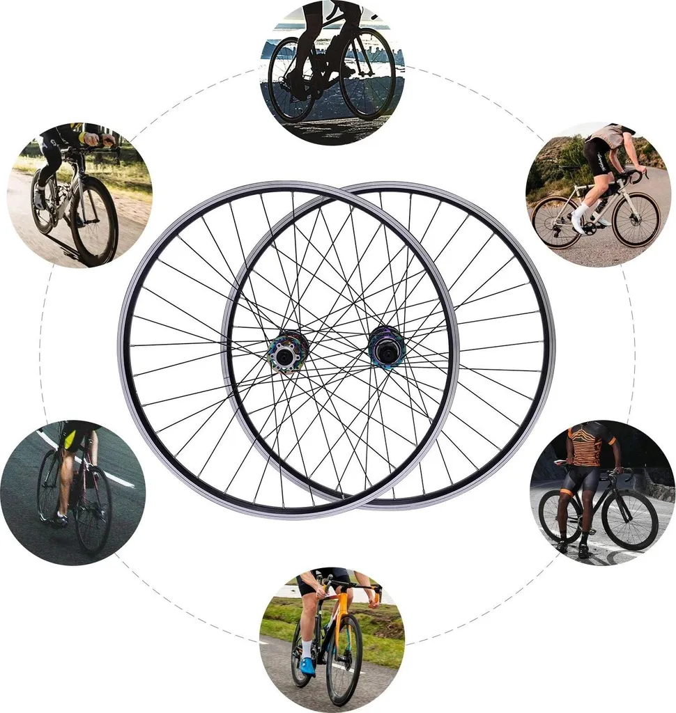 Roues VTT aluminium 74 cm légères et robustes compatible cassette 12V - 2