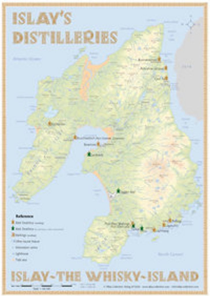 Whisky Distilleries Islay - Tasting Map