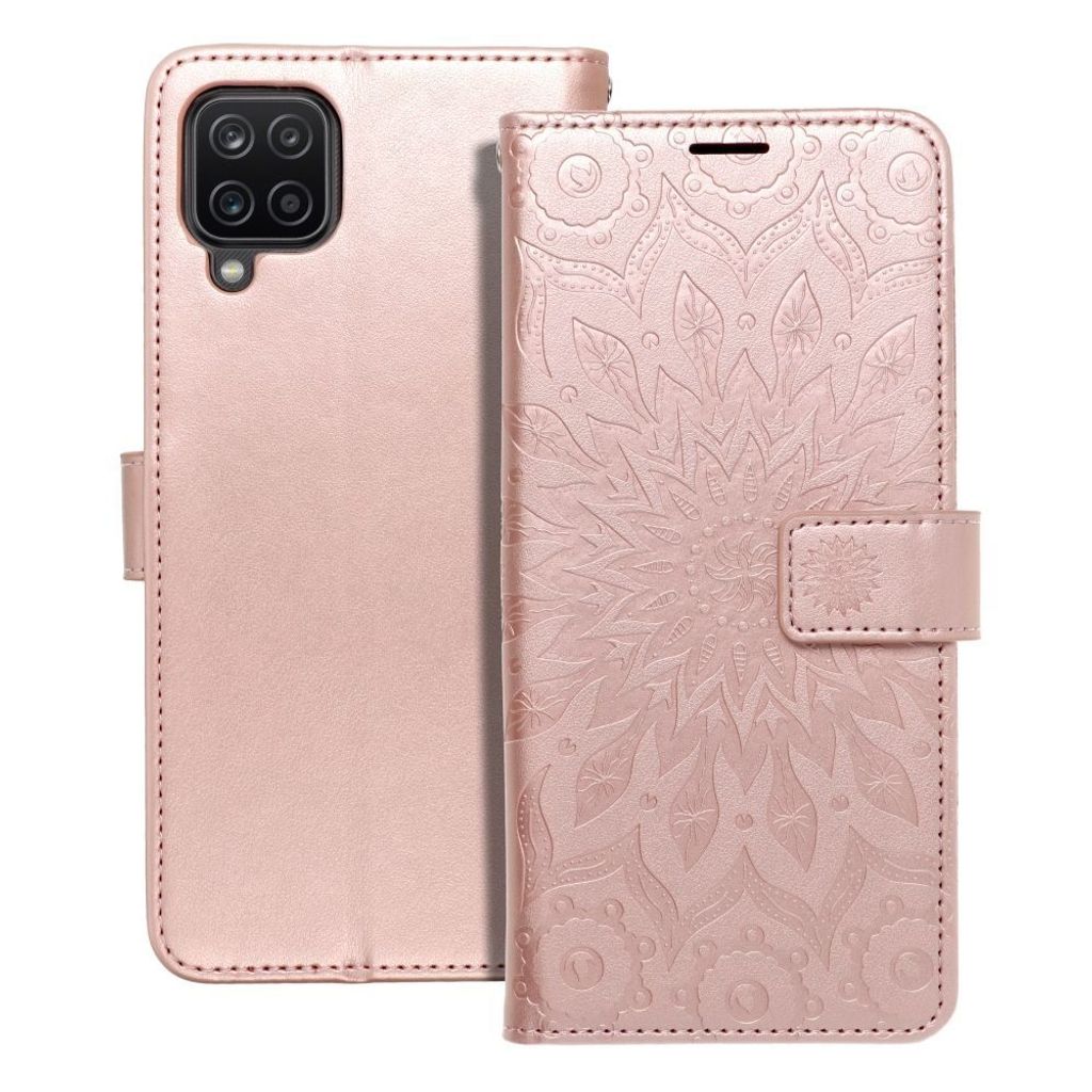 MEZZO Book Case passend für SAMSUNG A12 / M12 Mandala gold rosa