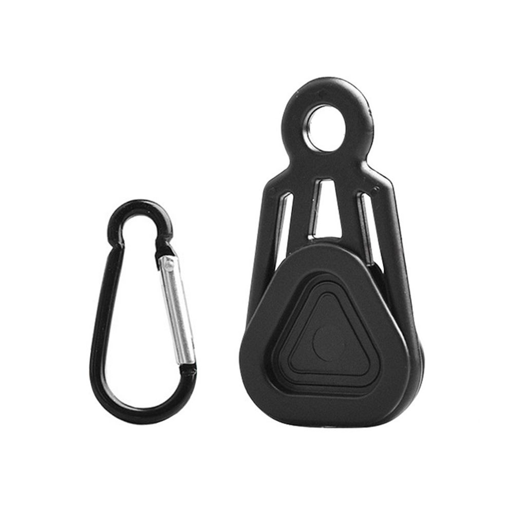 1 Set Baldachin-Karabiner, hohe Härte, winddicht, kein Stanzen, festes Zelt, Bergsteigen, Dreieck-Clip-Haken für Outdoor-Camping – Schwarz