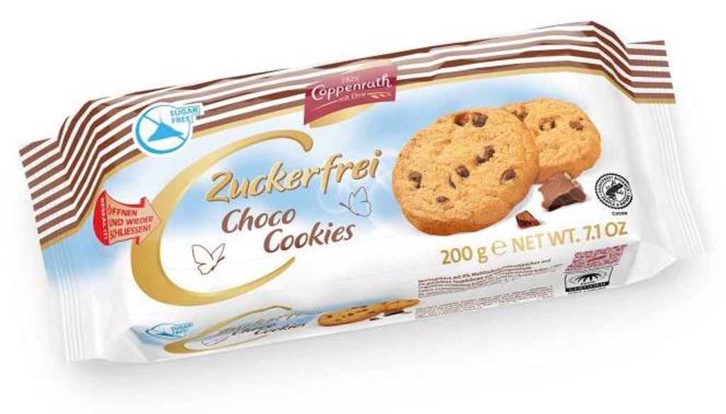 Coppenrath Choco Cookies ciemna czekolada bez cukru 200g Zdjęcie produktu 