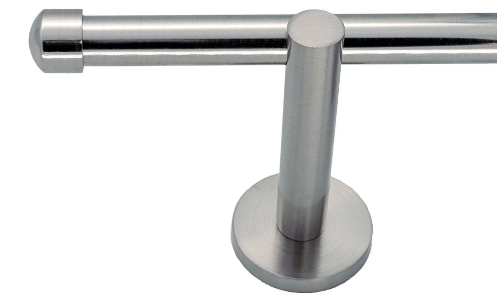 Gardinenstange mit Wandhalterung I Metall Edelstahl Look Produktbild 
