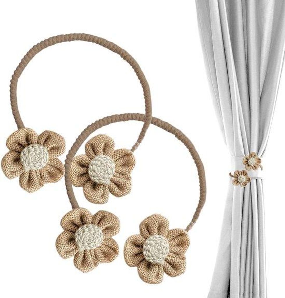 Floral Dekoration für Vorhänge - Set von 2 stilvolle Florale Vorhanghalter, perfekt für Schlafzimmer & Kinderzimmer