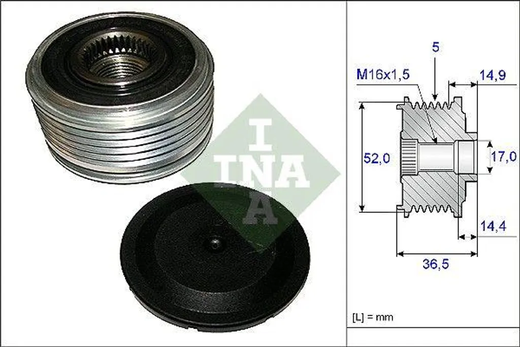 Roue libre d'alternateur INA 535012910 compatible Mercedes Classe A et B