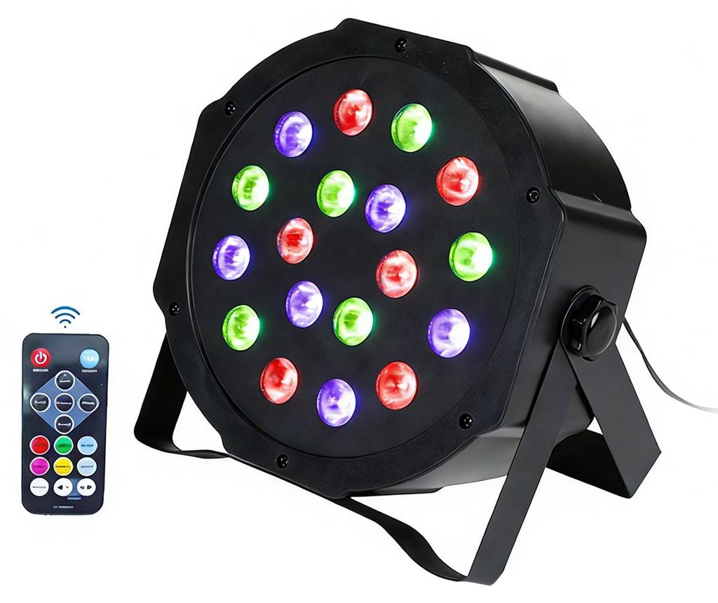 LED-Bühnenleuchten RGB DMX512 Bühnen-Flachlicht PAR-Effekt Fernbedienung DJ Disco Party