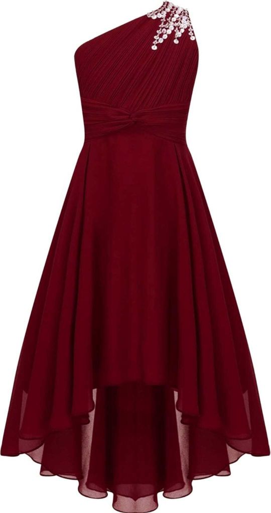 Elegantes Ein-Schulter Hochzeitskleid für Mädchen | Produktbild