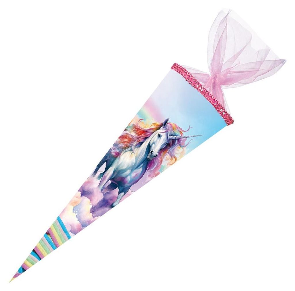 Nestler Schultüte Sweet Unicorn Glitzer 70cm mit Textilborte