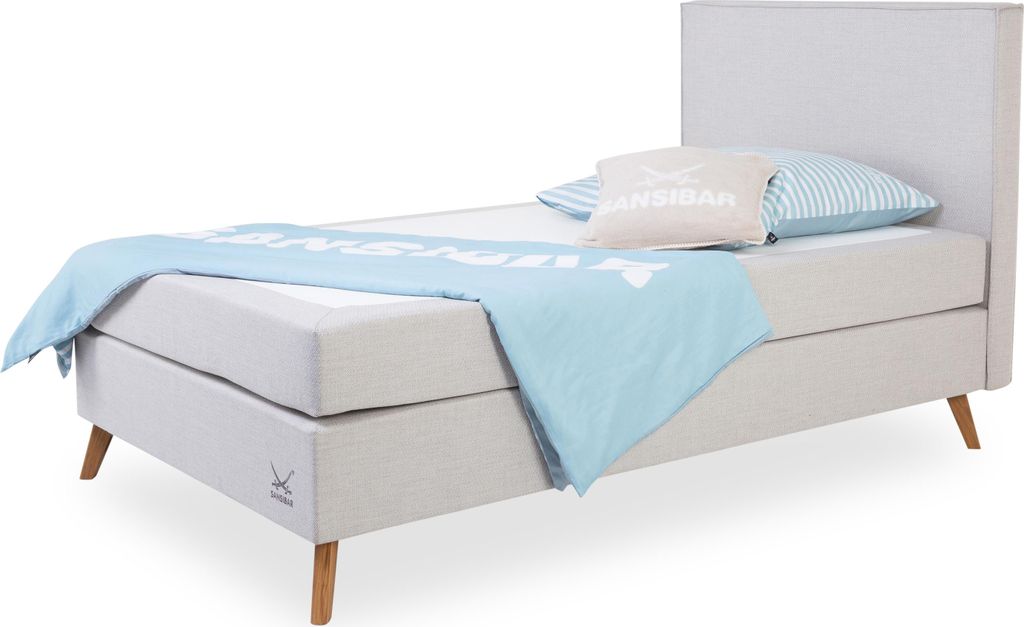 Boxspringbett SANSIBAR POEL LF 120x200 cm silber Box-Spring-Bett