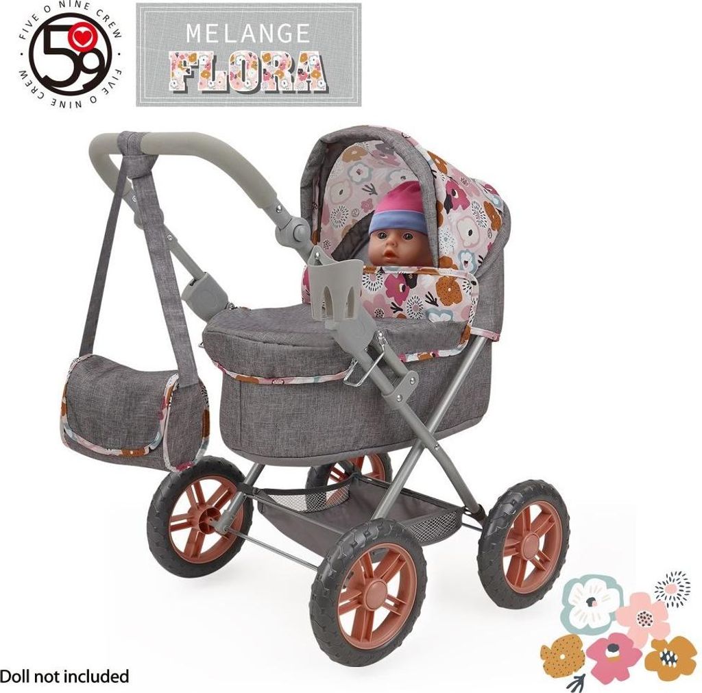 Kinderwagen für Puppen mit Tasche