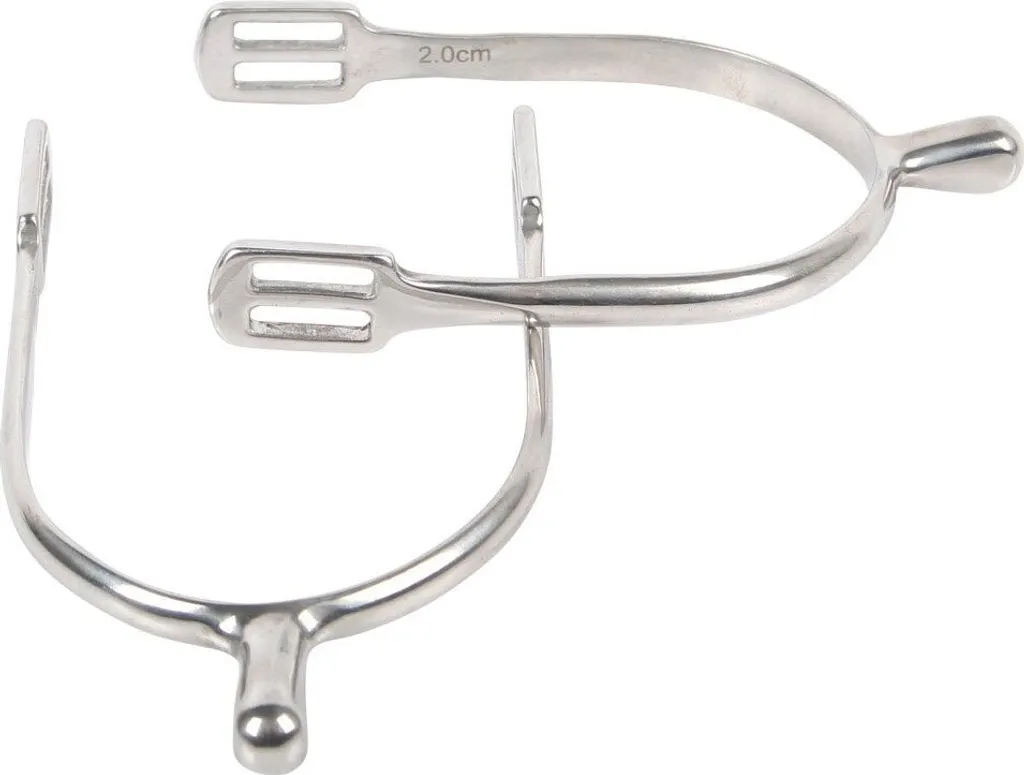 Éperons Enfant Anti-Rouille Argent 15 mm Harry's Horse pour Poney Pas Bouger