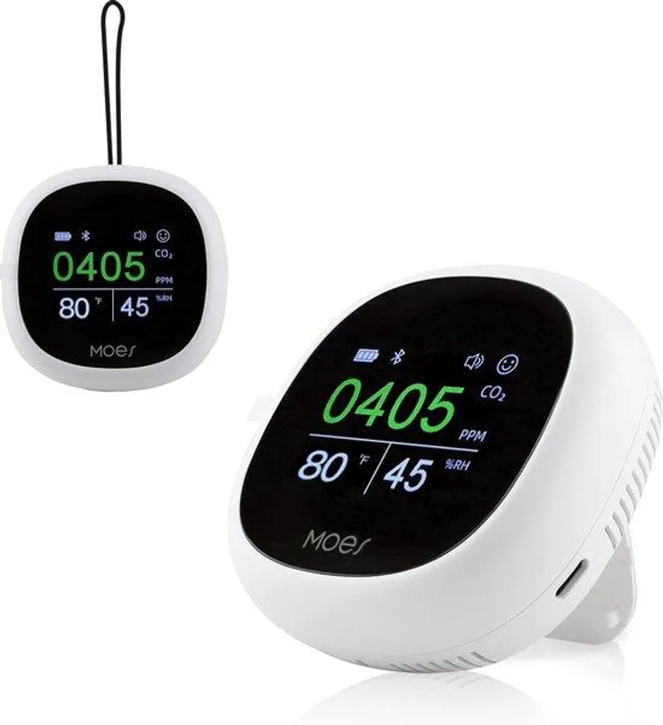 Détecteur CO2 portable alarme sonore avec affichage humidité et thermo