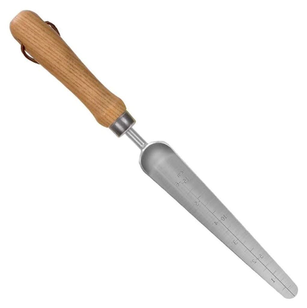 Schmale Pflanzkelle aus Edelstahl mit Holzgriff, 1 Stück