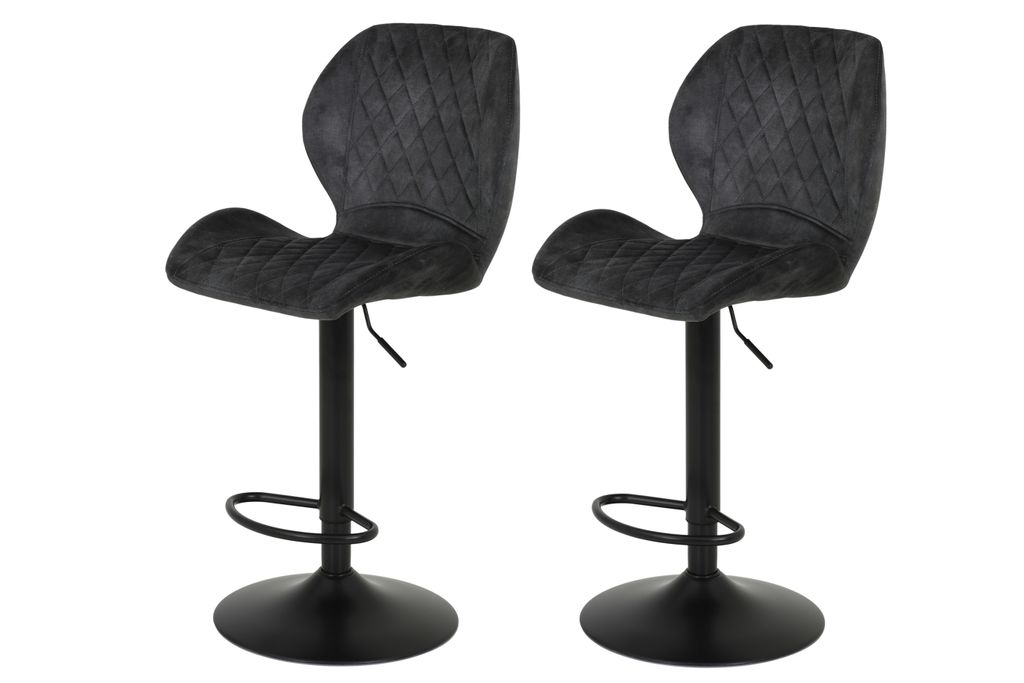 2er Set Barhocker, Bistrohocker Laila - Bezug Microfaser Produktbild 