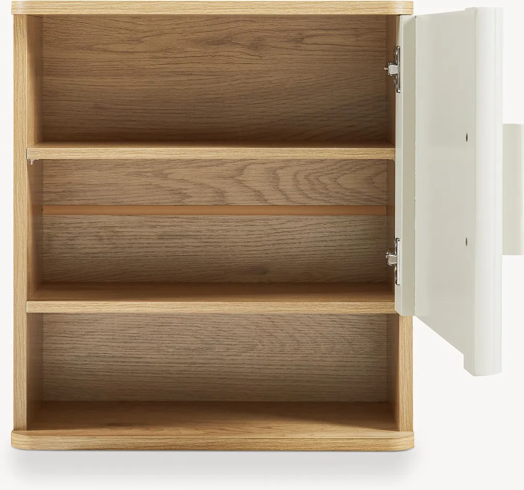 Armoire murale pour petits espaces 50cm chêne sable : rangement fermé - 7