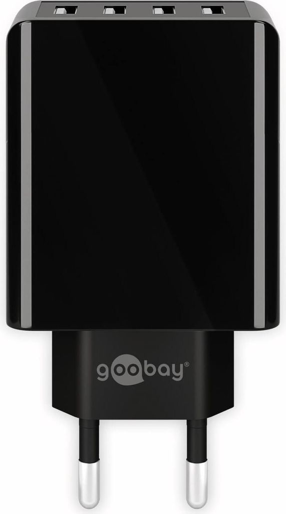 čtyřcestná nabíječka USB (30 W) černá Obrázek produktu 